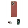MARSİLYAN™- iPhone 13 Pro Max Kılıf Yankı Serisi - Şeffaf 360 Full Body Arka Koruyucu + Rainbow Kamera Lens Koruma Cam - KI