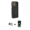 MARSİLYAN™- iPhone 13 Pro Max Kılıf Yankı Serisi - Şeffaf 360 Full Body Arka Koruyucu + Rainbow Kamera Lens Koruma Cam - KI
