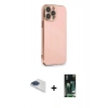 MARSİLYAN™- iPhone 13 Pro Max Kılıf Yankı Serisi - Şeffaf 360 Full Body Arka Koruyucu + Pers Alüminyum Kamera Lens - LT