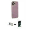 MARSİLYAN™- iPhone 13 Pro Max Kılıf Yankı Serisi - Şeffaf 360 Full Body Arka Koruyucu + Rainbow Kamera Lens Koruma Cam - MI