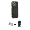 MARSİLYAN™- iPhone 13 Pro Max Kılıf Yankı Serisi - Şeffaf 360 Full Body Arka Koruyucu + Rainbow Kamera Lens Koruma Cam - BZ