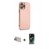 MARSİLYAN™- iPhone 13 Pro Max Kılıf Yankı Serisi - Şeffaf 360 Full Body Arka Koruyucu + Rainbow Kamera Lens Koruma Cam - BZ