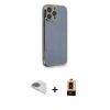 MARSİLYAN™- iPhone 13 Pro Max Kılıf Yankı Serisi - Şeffaf Maxco Cam Ekran Koruyucu + Pers Alüminyum Kamera Lens - GD
