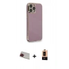 MARSİLYAN™- iPhone 13 Pro Max Kılıf Yankı Serisi - Şeffaf Maxco Cam Ekran Koruyucu + Kırmızı Rainbow Kamera Lens Koruma Cam
