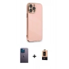 MARSİLYAN™- iPhone 13 Pro Max Kılıf Yankı Serisi - Şeffaf Maxco Cam Ekran Koruyucu + Neon Fosforlu Kamera Lens - MI