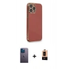 MARSİLYAN™- iPhone 13 Pro Max Kılıf Yankı Serisi - Şeffaf Maxco Cam Ekran Koruyucu + Neon Fosforlu Kamera Lens - MI