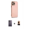 MARSİLYAN™- iPhone 13 Pro Max Kılıf Yankı Serisi - Şeffaf Maxco Cam Ekran Koruyucu + Neon Fosforlu Kamera Lens - BZ