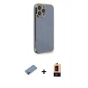 MARSİLYAN™- iPhone 13 Pro Max Kılıf Yankı Serisi - Şeffaf Maxco Cam Ekran Koruyucu + Shine Kamera Lens Koruma Cam - PE