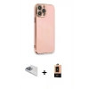 MARSİLYAN™- iPhone 13 Pro Max Kılıf Yankı Serisi - Şeffaf Maxco Cam Ekran Koruyucu + Pers Alüminyum Kamera Lens - SABE