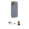 MARSİLYAN™- iPhone 13 Pro Max Kılıf Yankı Serisi - Şeffaf Maxco Cam Ekran Koruyucu + Pers Alüminyum Kamera Lens - KI
