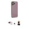 MARSİLYAN™- iPhone 13 Pro Max Kılıf Yankı Serisi - Şeffaf Maxco Cam Ekran Koruyucu + Pers Alüminyum Kamera Lens - KI