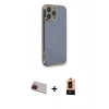 MARSİLYAN™- iPhone 13 Pro Max Kılıf Yankı Serisi - Şeffaf Maxco Cam Ekran Koruyucu + Rainbow Kamera Lens Koruma Cam - KI