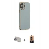 MARSİLYAN™- iPhone 13 Pro Max Kılıf Yankı Serisi - Şeffaf Maxco Cam Ekran Koruyucu + Rainbow Kamera Lens Koruma Cam - MR