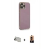 MARSİLYAN™- iPhone 13 Pro Max Kılıf Yankı Serisi - Şeffaf Maxco Cam Ekran Koruyucu + Rainbow Kamera Lens Koruma Cam - BZ