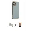 MARSİLYAN™- iPhone 13 Pro Max Kılıf Yankı Serisi - Şeffaf Maxco Cam Ekran Koruyucu + Rainbow Kamera Lens Koruma Cam - BZ