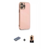 MARSİLYAN™- iPhone 13 Pro Max Kılıf Yankı Serisi - Şeffaf Maxco Cam Ekran Koruyucu + Renkli Kamera Lens Koruma Cam - YL
