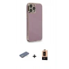MARSİLYAN™- iPhone 13 Pro Max Kılıf Yankı Serisi - Şeffaf Maxco Cam Ekran Koruyucu + Renkli Kamera Lens Koruma Cam - YL
