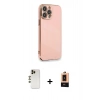 MARSİLYAN™- iPhone 13 Pro Max Kılıf Yankı Serisi - Şeffaf Maxco Cam Ekran Koruyucu + Shine Kamera Lens - GD