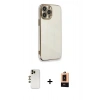 MARSİLYAN™- iPhone 13 Pro Max Kılıf Yankı Serisi - Şeffaf Maxco Cam Ekran Koruyucu + Shine Kamera Lens - GD