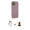 MARSİLYAN™- iPhone 13 Pro Max Kılıf Yankı Serisi - Şeffaf Maxco Cam Ekran Koruyucu + Shine Kamera Lens - GD