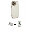 MARSİLYAN™- iPhone 13 Pro Max Kılıf Yankı Serisi - Şeffaf Pasifik Cam Ekran Koruyucu + Rainbow Kamera Lens Koruma Cam - BZ