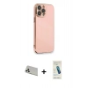 MARSİLYAN™- iPhone 13 Pro Max Kılıf Yankı Serisi - Şeffaf Pasifik Cam Ekran Koruyucu + Rainbow Kamera Lens Koruma Cam - BZ