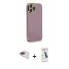 MARSİLYAN™- iPhone 13 Pro Max Kılıf Yankı Serisi - Şeffaf Pasifik Cam Ekran Koruyucu + Pers Alüminyum Kamera Lens - GI