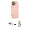 MARSİLYAN™- iPhone 13 Pro Max Kılıf Yankı Serisi - Şeffaf Pasifik Cam Ekran Koruyucu + Pers Alüminyum Kamera Lens - GI