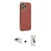 MARSİLYAN™- iPhone 13 Pro Max Kılıf Yankı Serisi - Şeffaf Pasifik Cam Ekran Koruyucu + Pers Alüminyum Kamera Lens - GI