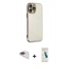 MARSİLYAN™- iPhone 13 Pro Max Kılıf Yankı Serisi - Şeffaf Pasifik Cam Ekran Koruyucu + Pers Alüminyum Kamera Lens - GI