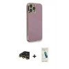 MARSİLYAN™- iPhone 13 Pro Max Kılıf Yankı Serisi - Şeffaf Pasifik Cam Ekran Koruyucu + Raze Metal Kamera Lens - GD