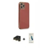 MARSİLYAN™- iPhone 13 Pro Max Kılıf Yankı Serisi - Şeffaf Pasifik Cam Ekran Koruyucu + Raze Metal Kamera Lens - GD