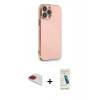 MARSİLYAN™- iPhone 13 Pro Max Kılıf Yankı Serisi - Şeffaf Pasifik Cam Ekran Koruyucu + Pers Alüminyum Kamera Lens - KI