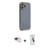 MARSİLYAN™- iPhone 13 Pro Max Kılıf Yankı Serisi - Şeffaf Pasifik Cam Ekran Koruyucu + Pers Alüminyum Kamera Lens - KI