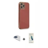 MARSİLYAN™- iPhone 13 Pro Max Kılıf Yankı Serisi - Şeffaf Pasifik Cam Ekran Koruyucu + Pers Alüminyum Kamera Lens - LT