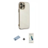 MARSİLYAN™- iPhone 13 Pro Max Kılıf Yankı Serisi - Şeffaf Pasifik Cam Ekran Koruyucu + Shine Kamera Lens Koruma Cam - MI