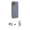 MARSİLYAN™- iPhone 13 Pro Max Kılıf Yankı Serisi - Şeffaf Pasifik Cam Ekran Koruyucu + Rainbow Kamera Lens Koruma Cam - MR