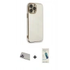 MARSİLYAN™- iPhone 13 Pro Max Kılıf Yankı Serisi - Şeffaf Pasifik Cam Ekran Koruyucu + Rainbow Kamera Lens Koruma Cam - MR