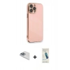 MARSİLYAN™- iPhone 13 Pro Max Kılıf Yankı Serisi - Şeffaf Pasifik Cam Ekran Koruyucu + Pers Alüminyum Kamera Lens - SABE