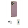 MARSİLYAN™- iPhone 13 Pro Max Kılıf Yankı Serisi - Şeffaf Pasifik Cam Ekran Koruyucu + Pers Alüminyum Kamera Lens - SABE