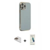 MARSİLYAN™- iPhone 13 Pro Max Kılıf Yankı Serisi - Şeffaf Pasifik Cam Ekran Koruyucu + Pers Alüminyum Kamera Lens - GD