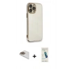 MARSİLYAN™- iPhone 13 Pro Max Kılıf Yankı Serisi - Şeffaf Pasifik Cam Ekran Koruyucu + Pers Alüminyum Kamera Lens - GD