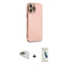 MARSİLYAN™- iPhone 13 Pro Max Kılıf Yankı Serisi - Şeffaf Pasifik Cam Ekran Koruyucu + Pers Alüminyum Kamera Lens - GD