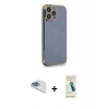 MARSİLYAN™- iPhone 13 Pro Max Kılıf Yankı Serisi - Şeffaf Pasifik Cam Ekran Koruyucu + Pers Alüminyum Kamera Lens - SABE