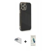 MARSİLYAN™- iPhone 13 Pro Max Kılıf Yankı Serisi - Şeffaf Pasifik Cam Ekran Koruyucu + Pers Alüminyum Kamera Lens - SABE