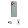 MARSİLYAN™- iPhone 13 Pro Max Kılıf Yankı Serisi - Şeffaf Pasifik Cam Ekran Koruyucu + Rainbow Kamera Lens Koruma Cam - REGD