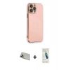 MARSİLYAN™- iPhone 13 Pro Max Kılıf Yankı Serisi - Şeffaf Pasifik Cam Ekran Koruyucu + Rainbow Kamera Lens Koruma Cam - REGD