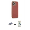 MARSİLYAN™- iPhone 13 Pro Max Kılıf Yankı Serisi - Şeffaf Pasifik Cam Ekran Koruyucu + Renkli Kamera Lens Koruma Cam - SI
