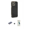 MARSİLYAN™- iPhone 13 Pro Max Kılıf Yankı Serisi - Şeffaf Pasifik Cam Ekran Koruyucu + Renkli Kamera Lens Koruma Cam - PE