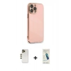 MARSİLYAN™- iPhone 13 Pro Max Kılıf Yankı Serisi - Şeffaf Pasifik Cam Ekran Koruyucu + Shine Kamera Lens - GD